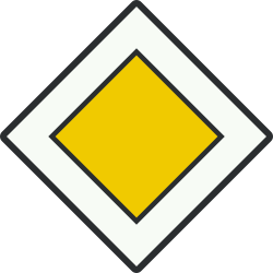 Bord B1: Voorrangsweg