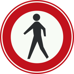 Bord C16: Gesloten voor voetgangers