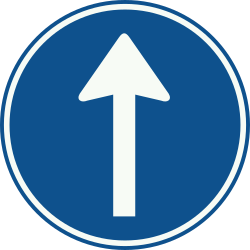 Bord D4: Gebod tot rechtuit rijden