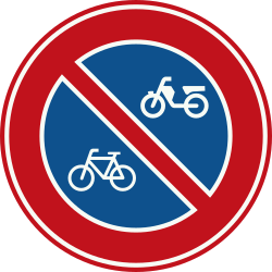 Bord E3: Verbod om fietsen en bromfietsen te plaatsen