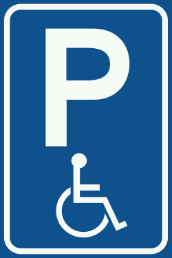 Bord E6: Gehandicaptenparkeerplaats