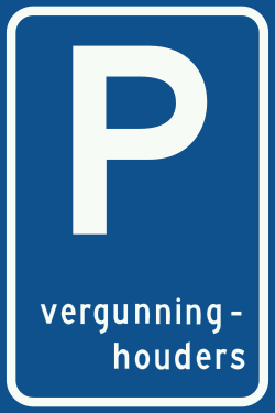 Bord E9: Parkeren vergunninghouders