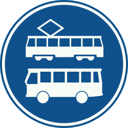 Bord F17: Rijbaan of -strook uitsluitend voor bussen en trams