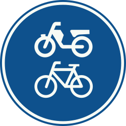 Bord G12a: Verplicht fiets/bromfietspad