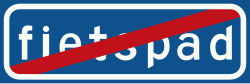Bord G14: Einde onverplicht fietspad