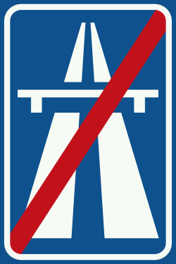 Bord G2: Einde autosnelweg