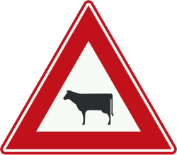 Bord J28: Vee op de weg