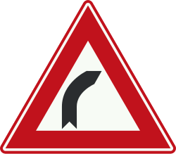 Bord J2: Gevaarlijke bocht rechts