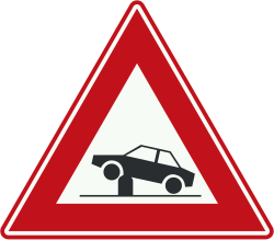 Bord J39: Waarschuwing voor beweegbare paal (poller)