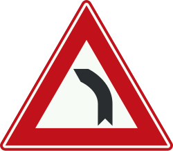 Bord J3: Gevaarlijke bocht links