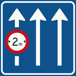 Bord L11: Verkeersbord geldt alleen voor de aangegeven rijstrook/rijstroken