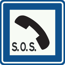 Bord L16: Vluchthaven met noodtelefoon