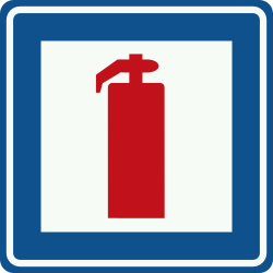 Bord L17: Vluchthaven met brandblusser