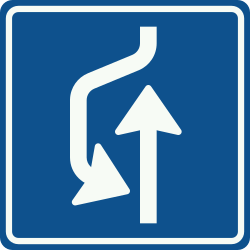 Bord L21: Uitwijkplaats links