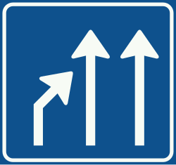 Bord L5: Einde rijstrook (ritsen)