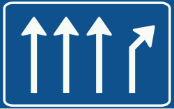 Bord L6: Splitsing van rijstroken