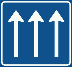 Bord L7: Aantal doorgaande rijstroken